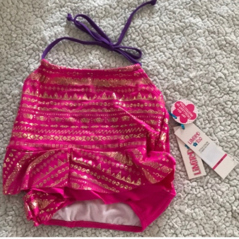 Limited Too 2 PC Swimwear Girls Pink NWT Tankini